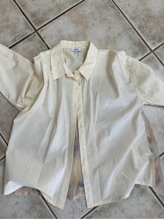 Parker Tops - Parker Off-White Classic Button Front Shirt Reed shirt XL